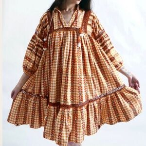 dodo bar or elena dress in mustard boho size 8 10 girls